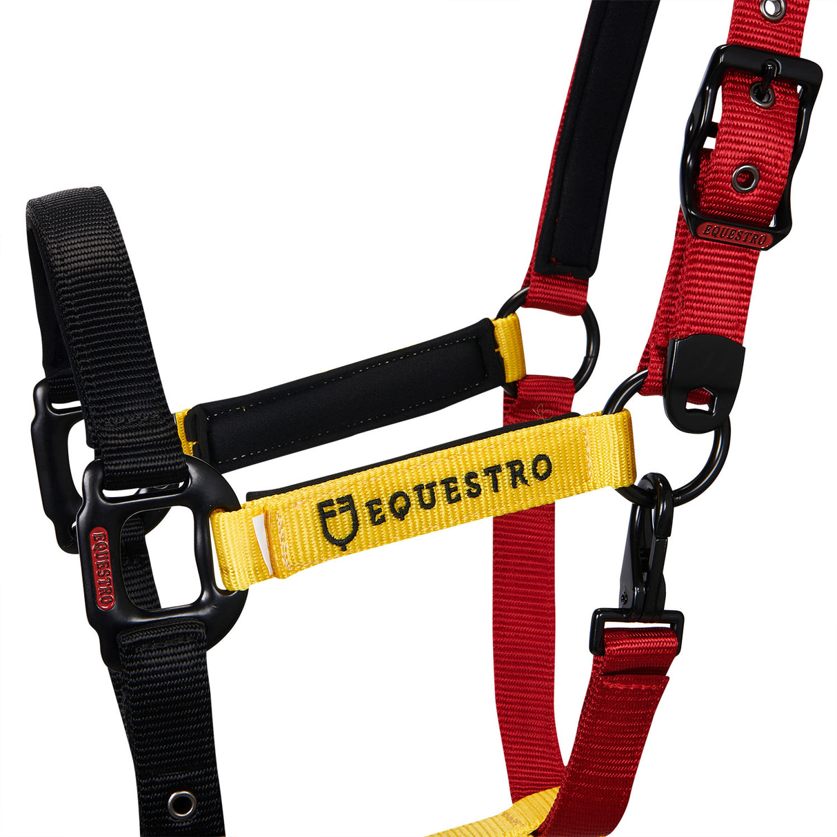 Equestro Nylon Halter With Snap Hook #colour_black