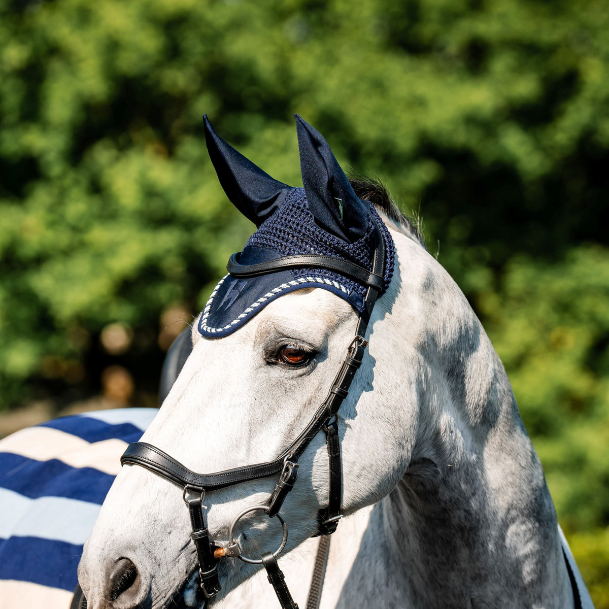 Horseware Ireland Newmarket Ear Net #colour_witney-navy