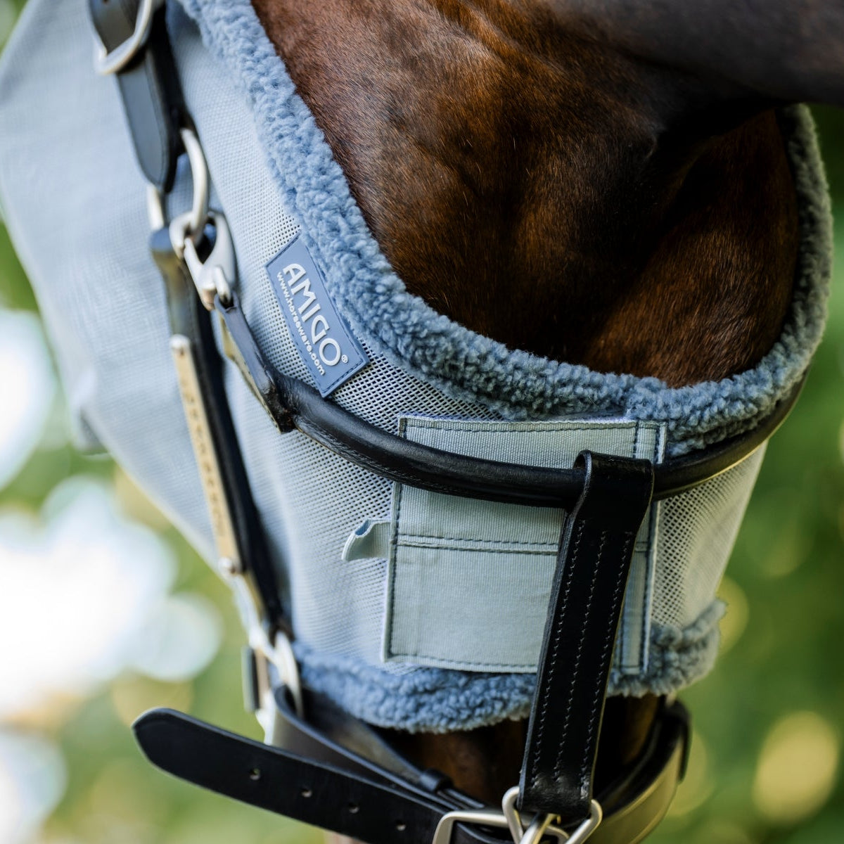 Horseware Ireland Amigo Fly Mask #colour_heather-blue-blue-silver