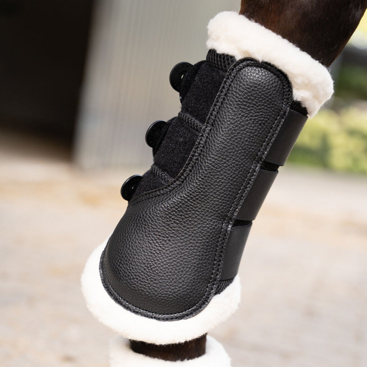 HKM Protection Boots -Comfort Premium Mesh- Fur #colour_black