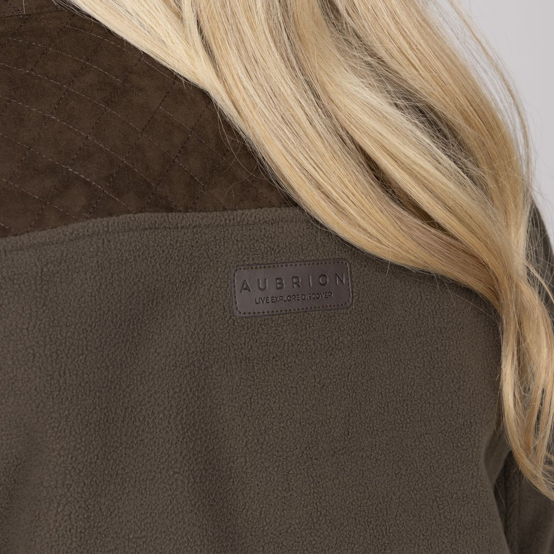 Shires Aubrion Heritage Unisex Full Zip Fleece #colour_dark-olive