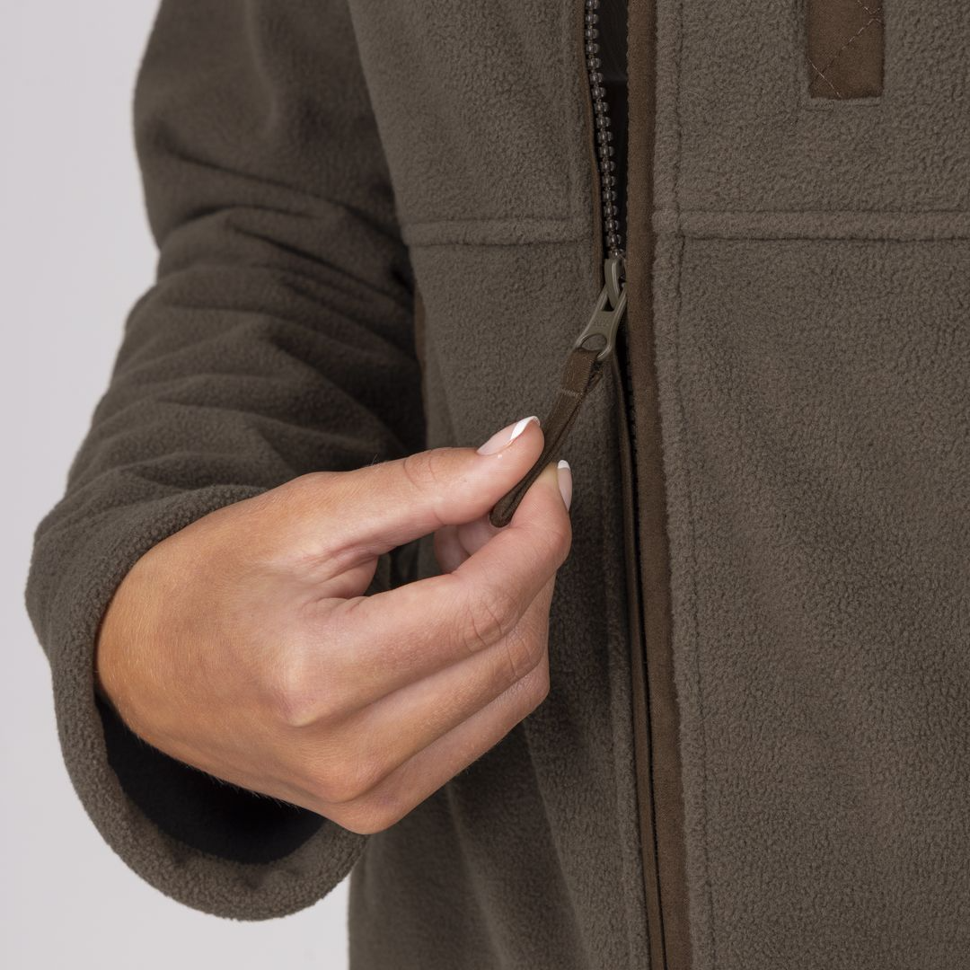 Shires Aubrion Heritage Unisex Full Zip Fleece #colour_dark-olive