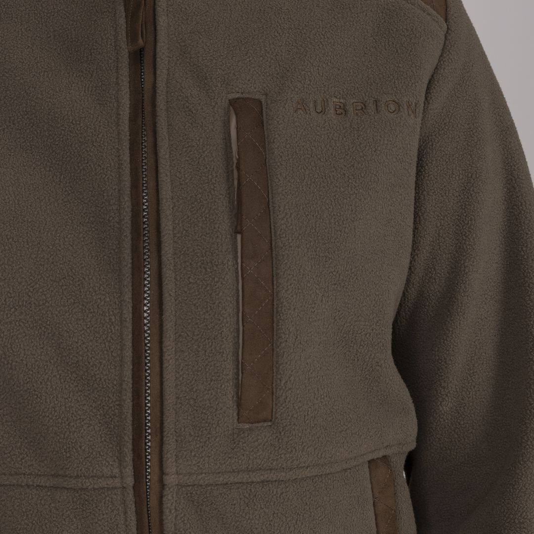 Shires Aubrion Heritage Unisex Full Zip Fleece #colour_dark-olive