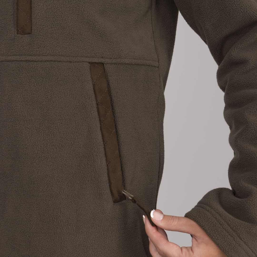 Shires Aubrion Heritage Unisex Full Zip Fleece #colour_dark-olive