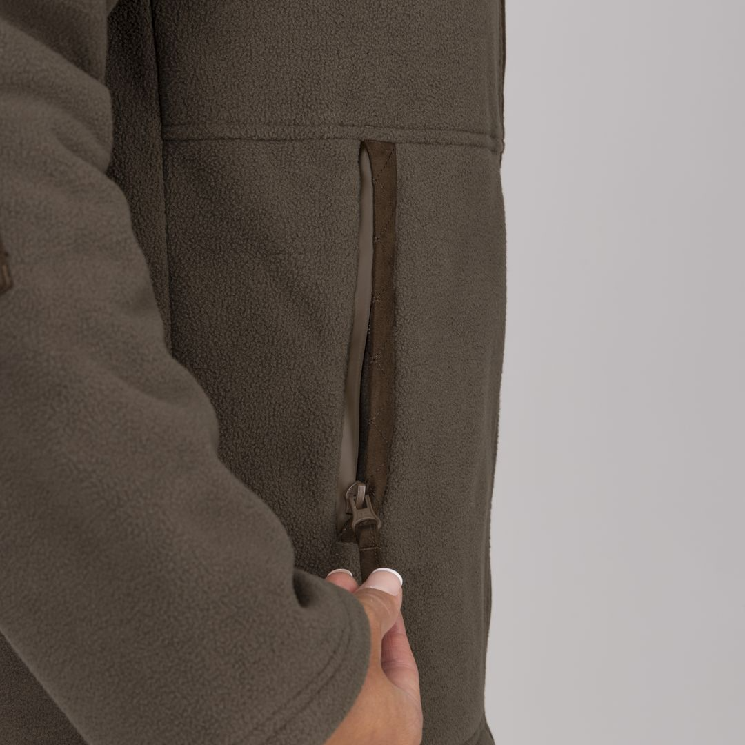 Shires Aubrion Heritage Unisex Full Zip Fleece #colour_dark-olive