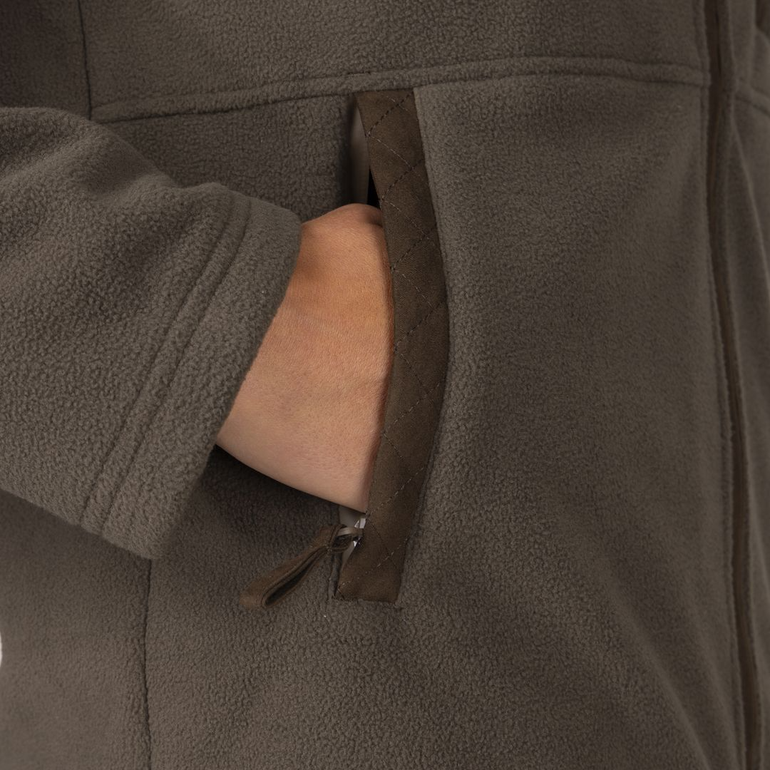 Shires Aubrion Heritage Unisex Full Zip Fleece #colour_dark-olive