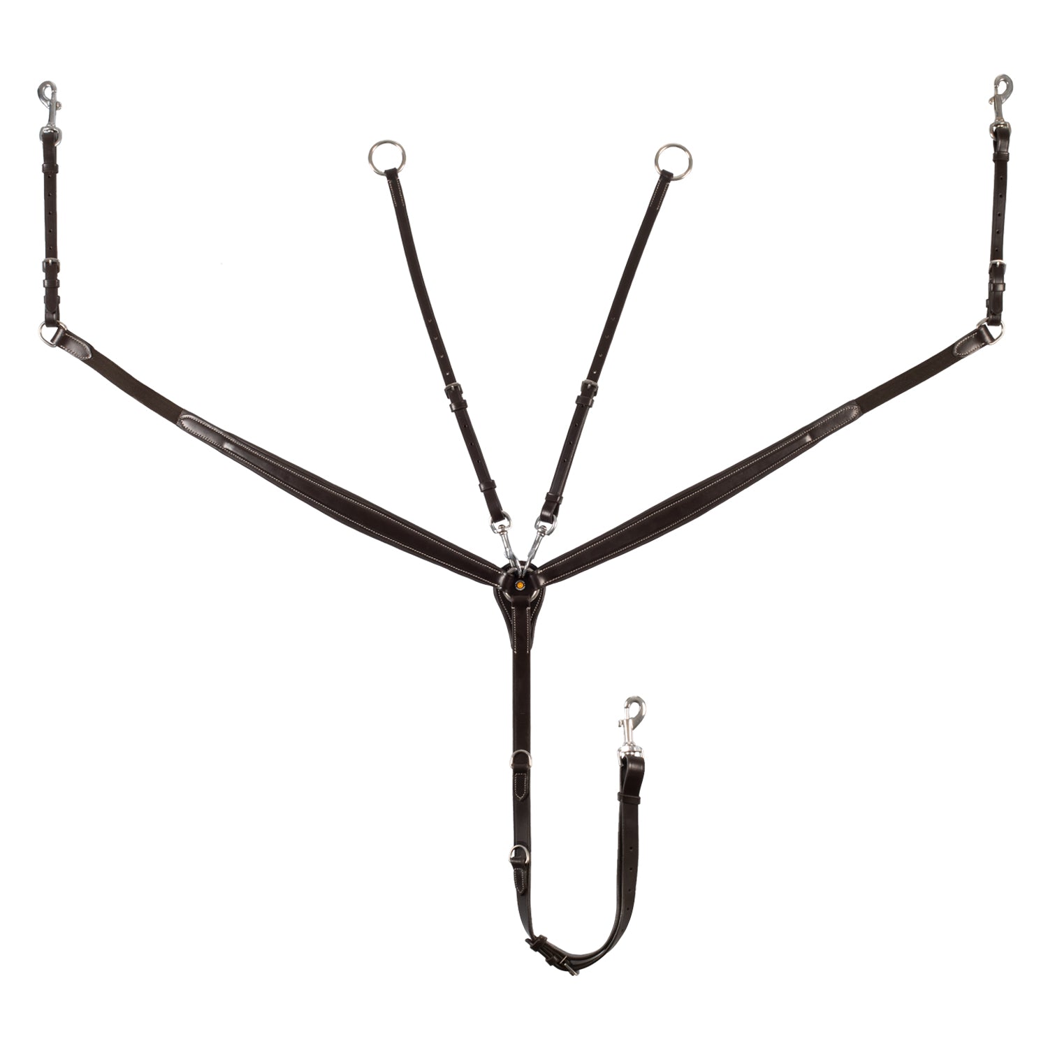 Equestro Tanned Leather Fork Breastplate #colour_brown