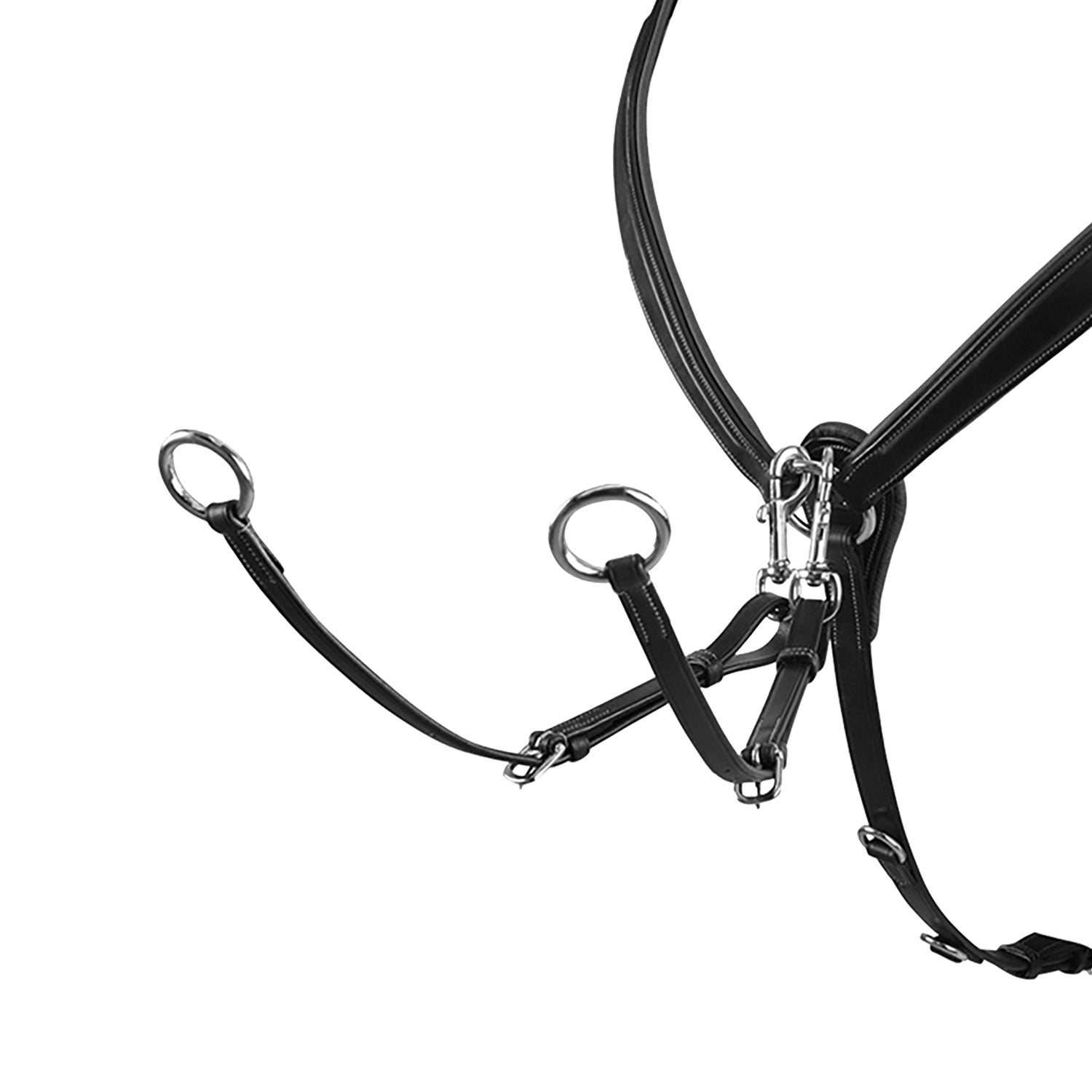 Equestro Tanned Leather Fork Breastplate #colour_black