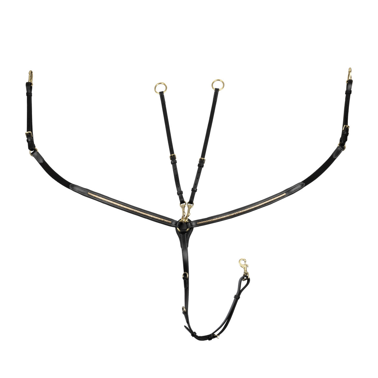 Tanned leather fork breastplate with brass clincher