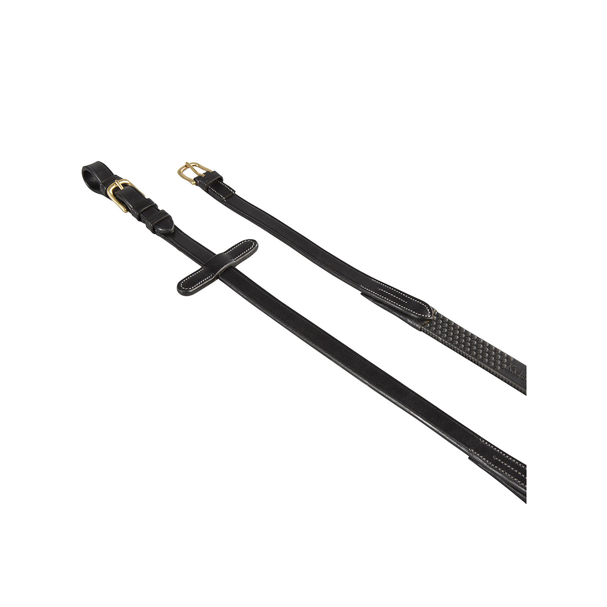 Equestro Rubber-Reinforced Leather Reins For English Bridle