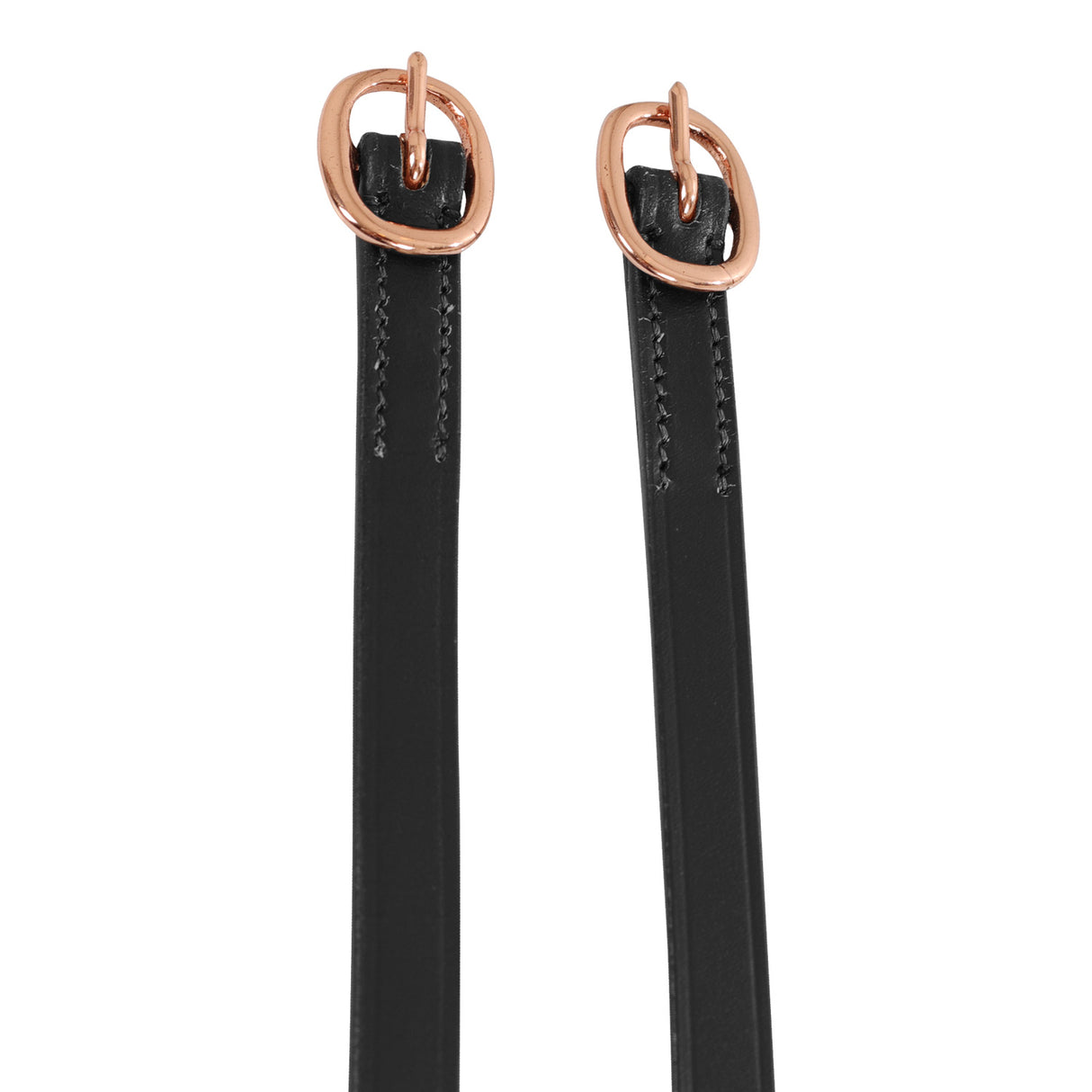 Equestro Spur Straps In Leather And Rose Gold Buckle #colour_black
