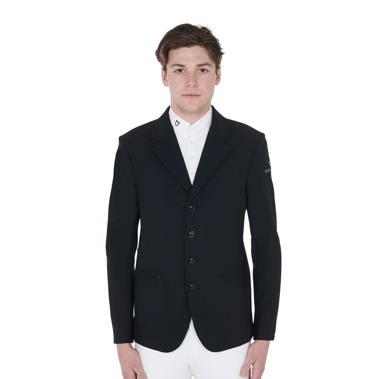 Equestro Men's Anatomical Four-Button Competition Jacket #colour_black