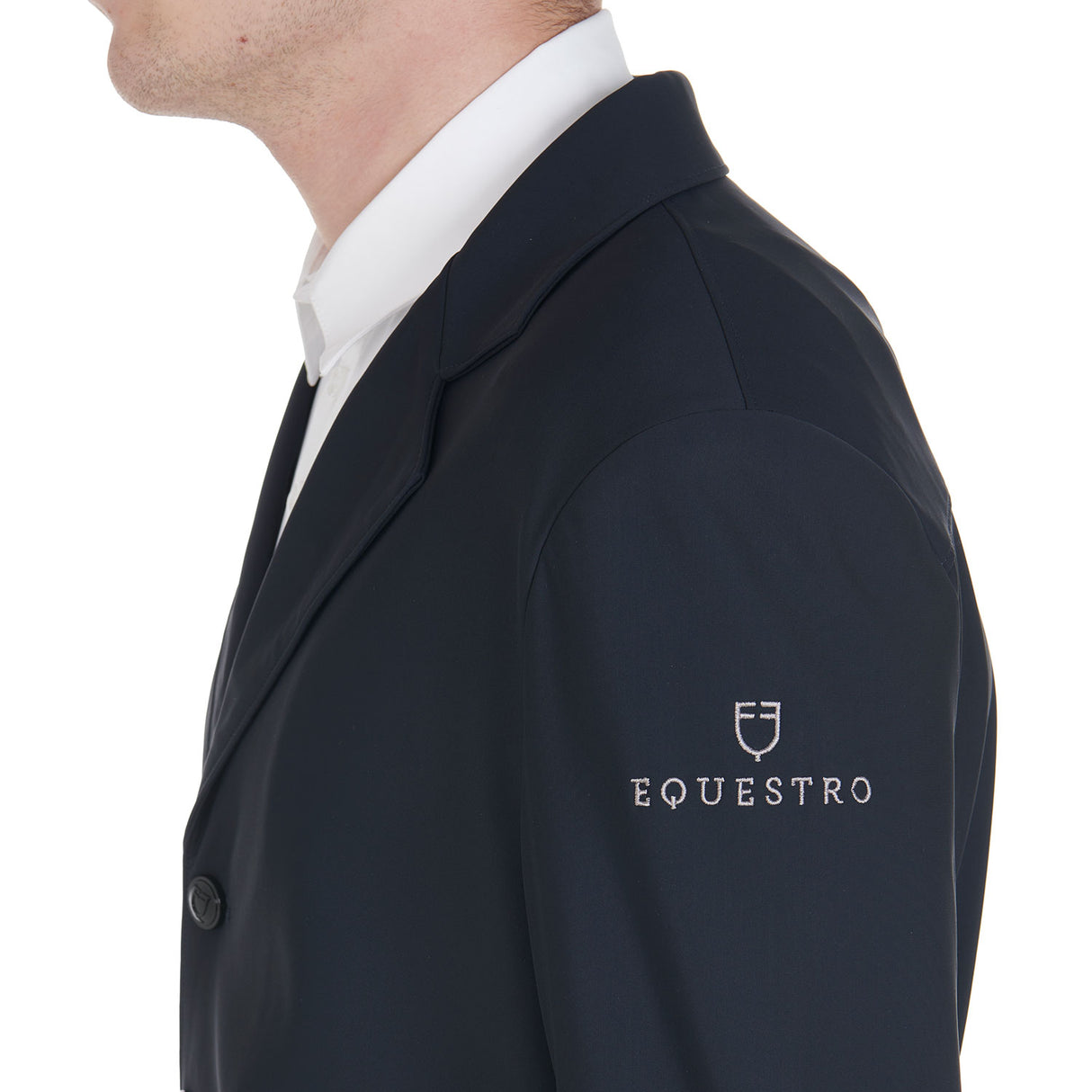 Equestro Men's Anatomical Four-Button Competition Jacket #colour_blue