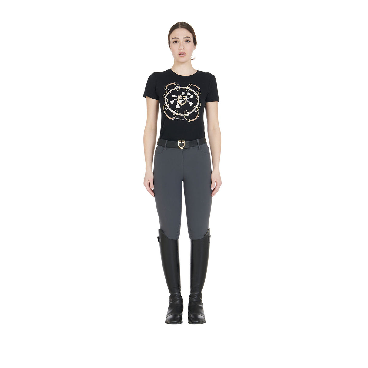 Women's slim fit grip breeches with logo