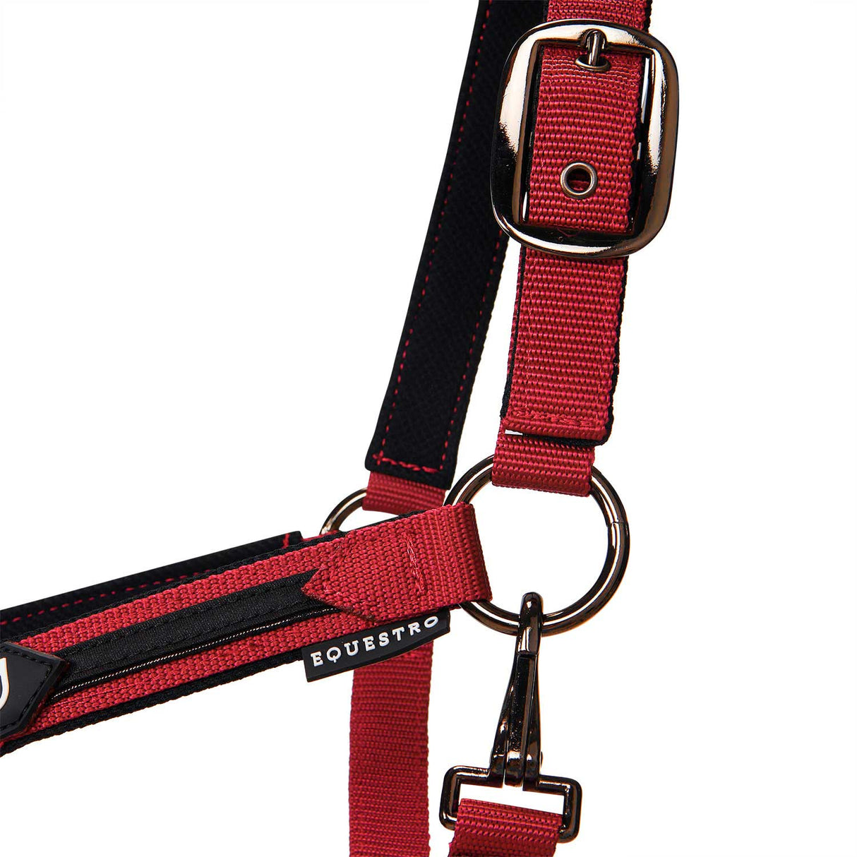 Equestro Durable Fleece Halter #colour_red