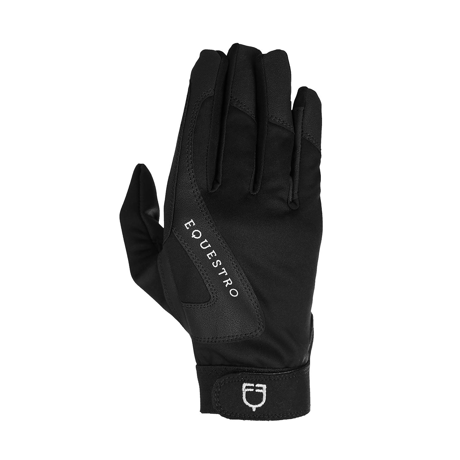 Equestro Technical Fabric Gloves With Fleece Lining #colour_black