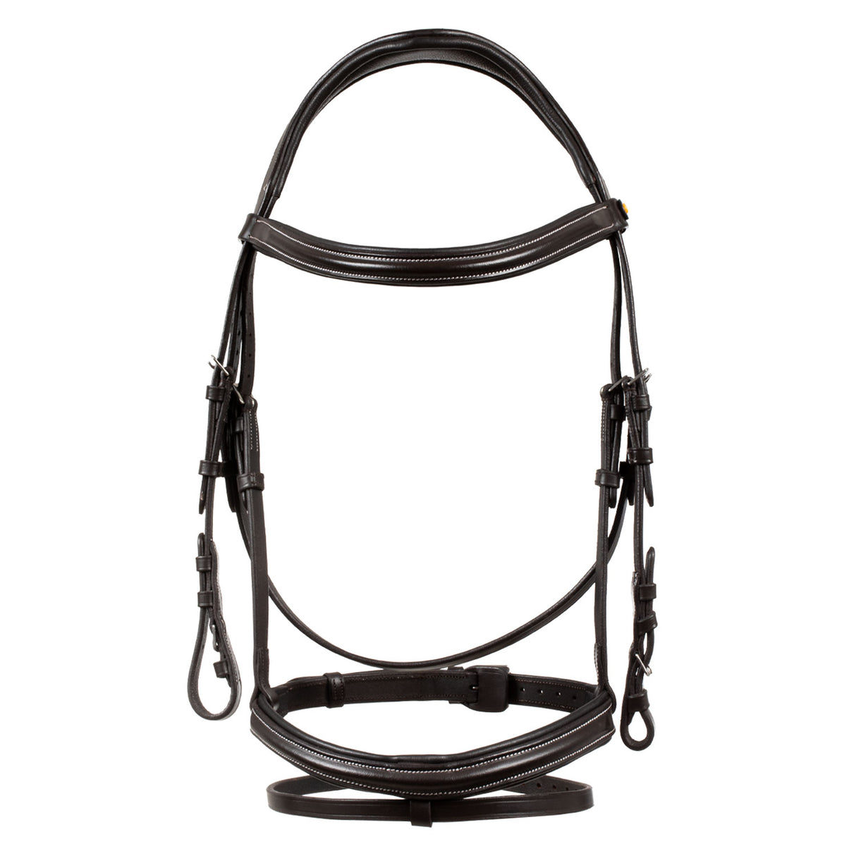 Equestro Raised And Padded Anatomical Bridle #colour_brown