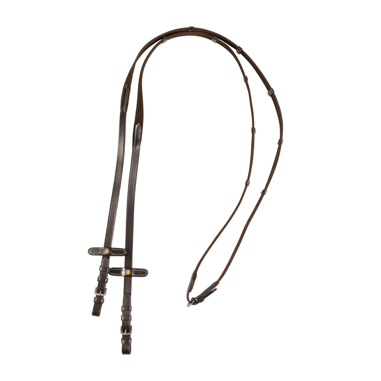 Leather Reins with Webbing Strap
