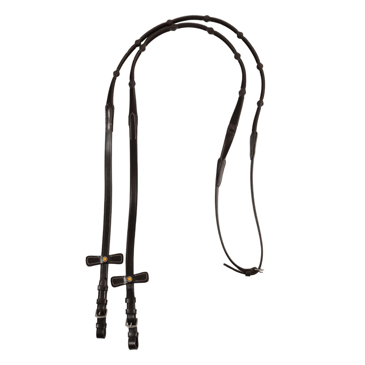 Leather solid grip reins with stoppers