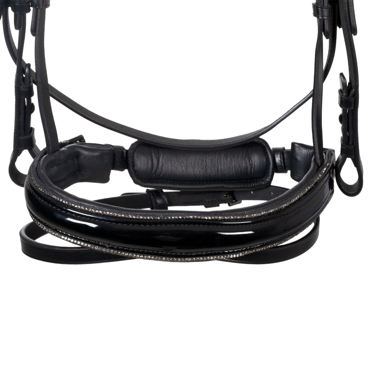 English bridle in polished leather with rhinestones