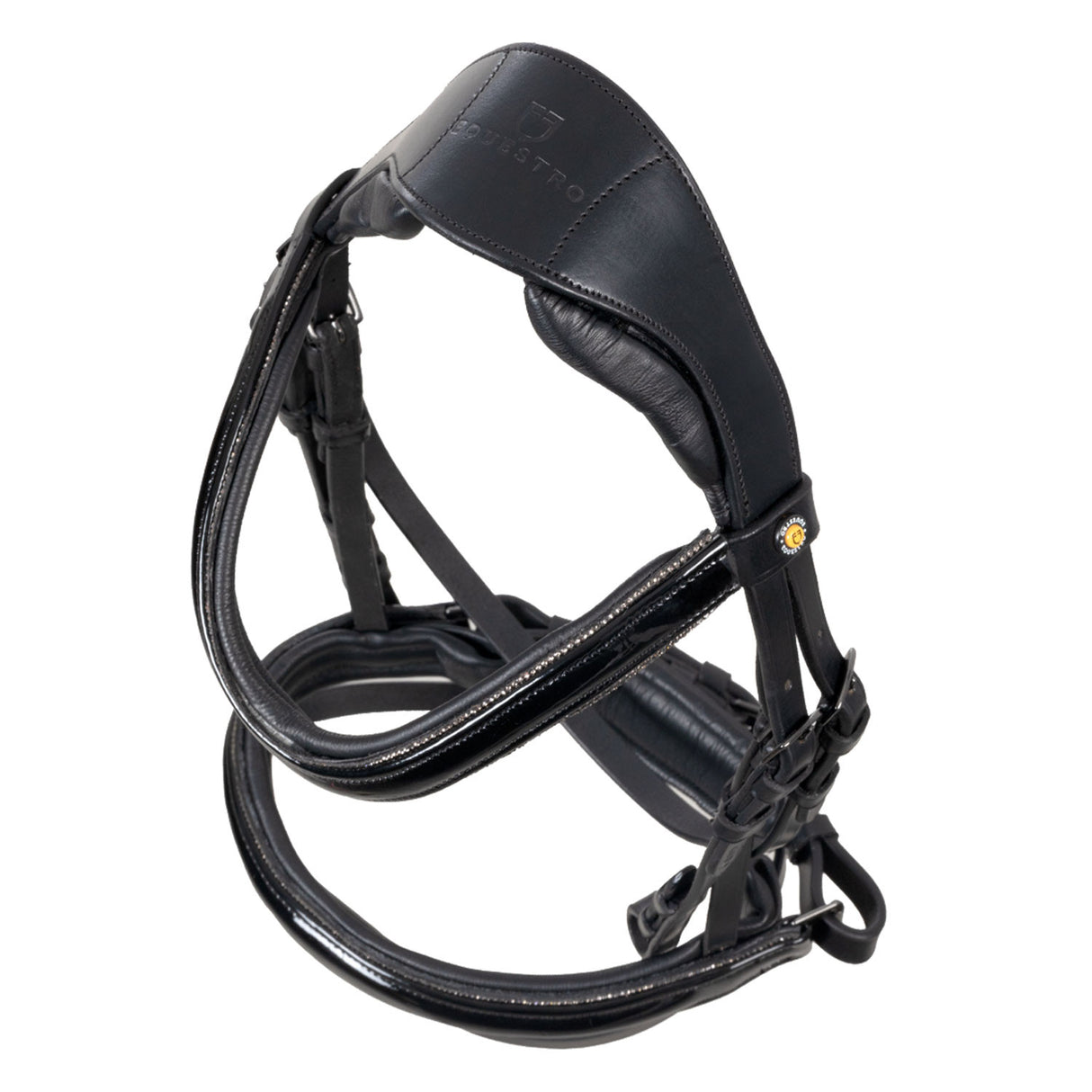 English bridle in polished leather with rhinestones