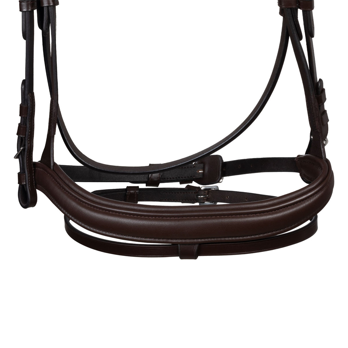 Black leather anatomical bridle with rhinestones