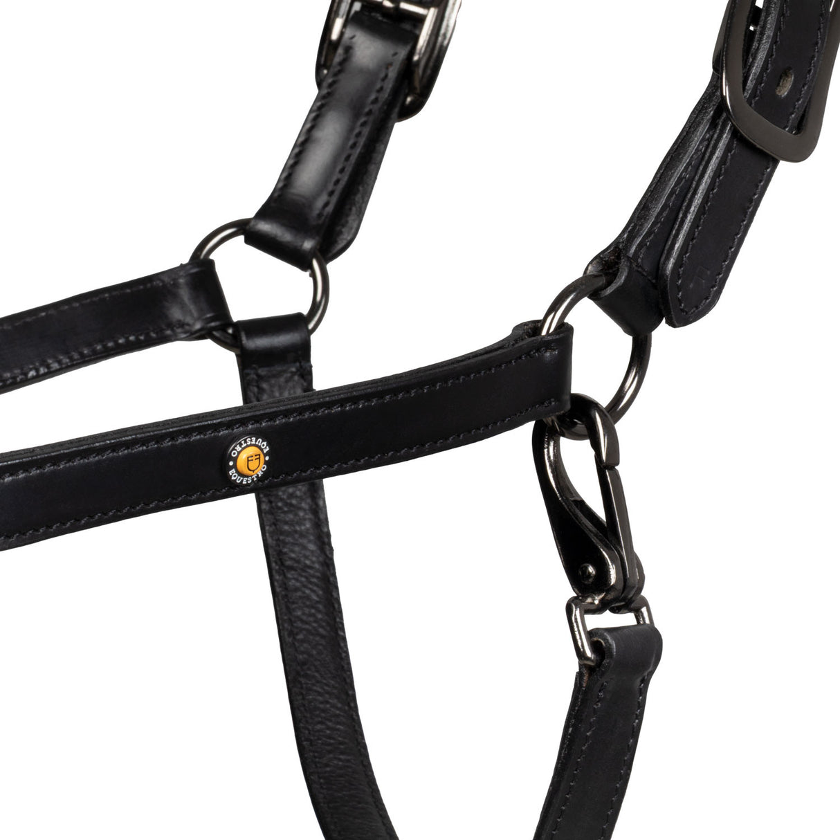 Leather halter with glittery piping