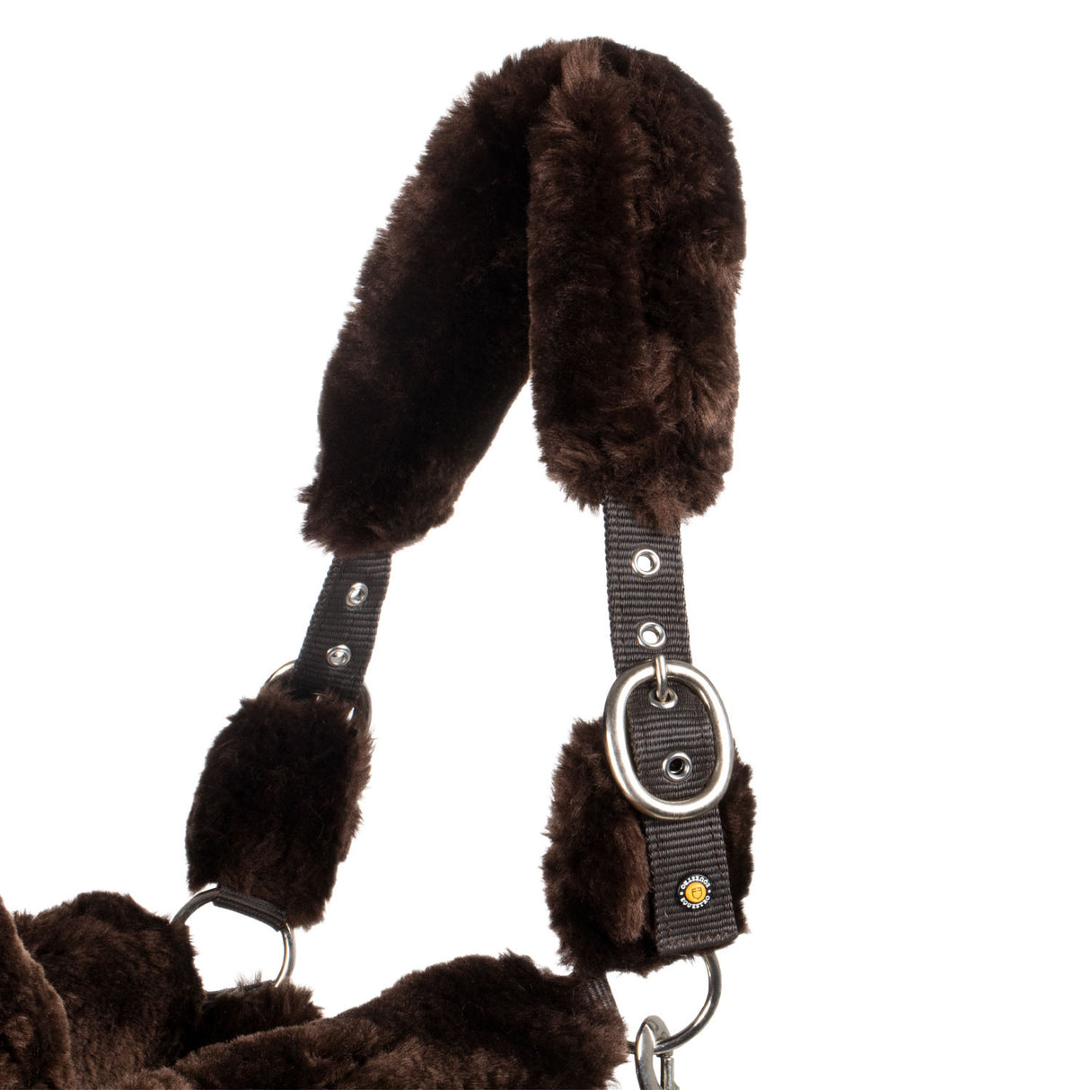 Polypropilene halter with faux sheepskin coating