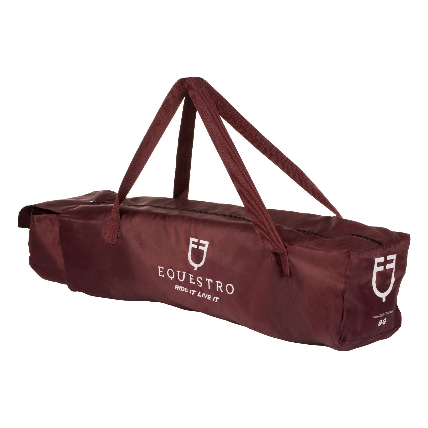 Equestro Travelling Boots Set And Tail Guard With Rubber Patch #colour_burgundy