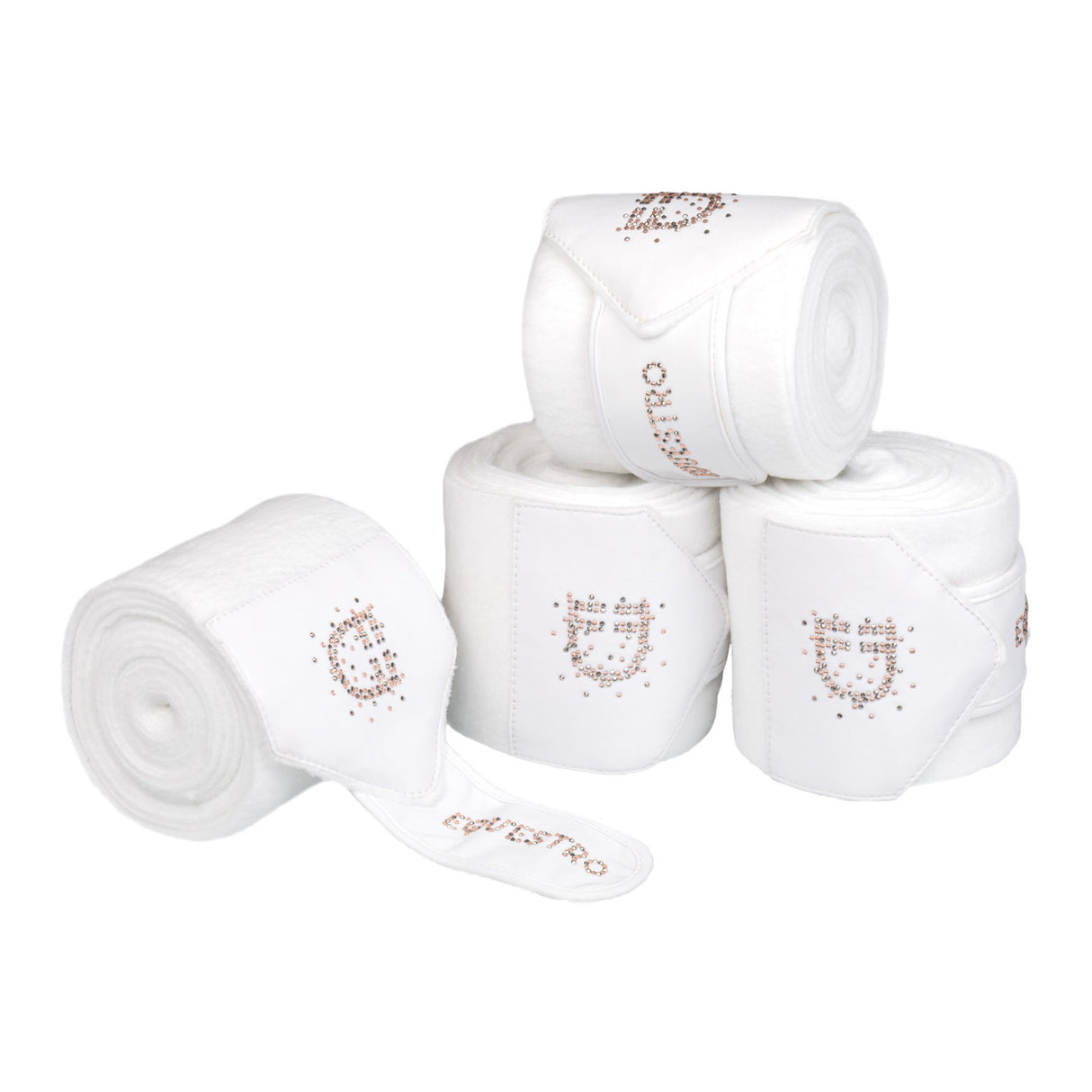 Fleece bandages with rhinestone logo