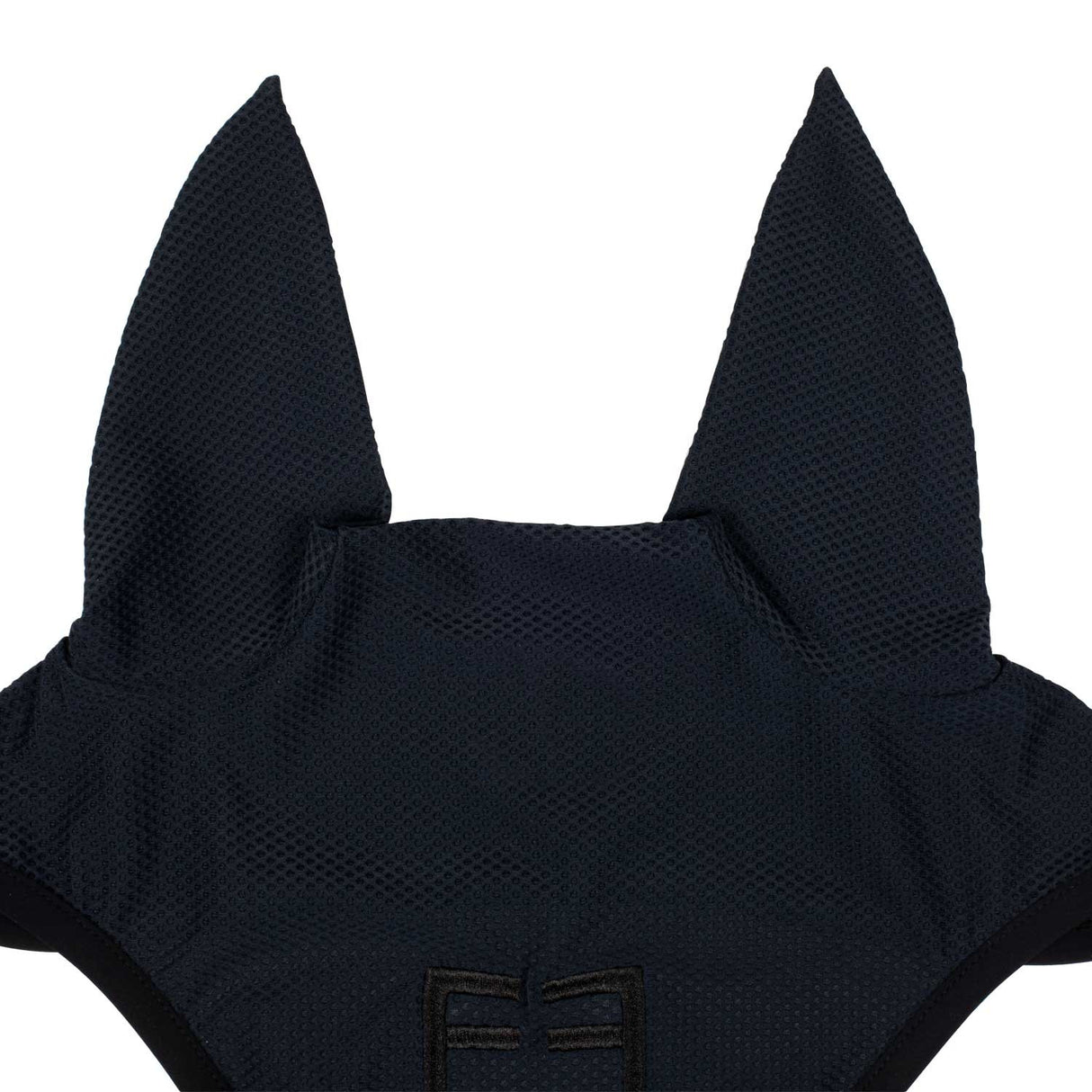 Perforated fabric fly veil with logo