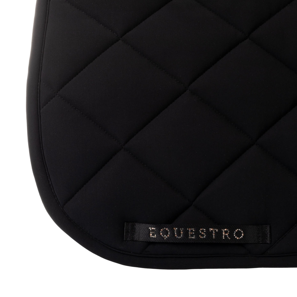 Equestro Dressage Saddle Pad With Rhinestone Logo #colour_black