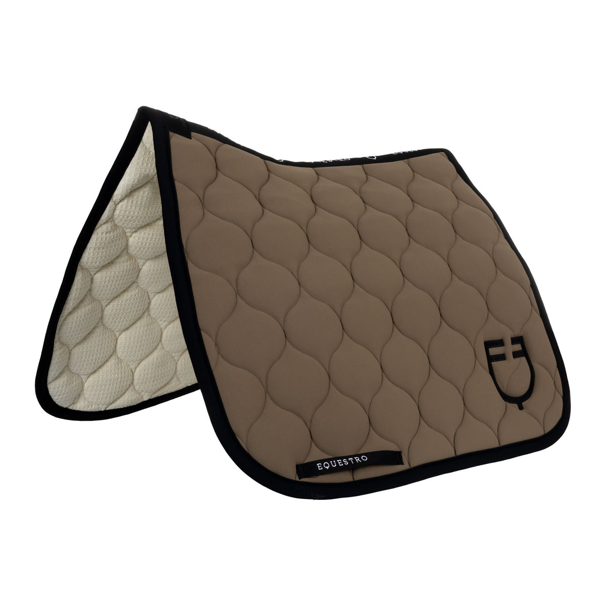 Equestro Dressage Saddle Pad With Onion Quilting #colour_brown