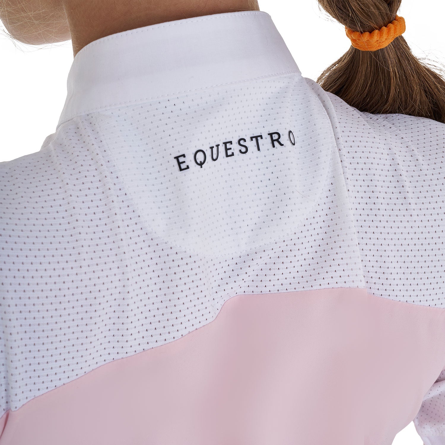 Equestro Girls' Slim Fit Competition Polo Shirt With Perforated Fabric #colour_pink