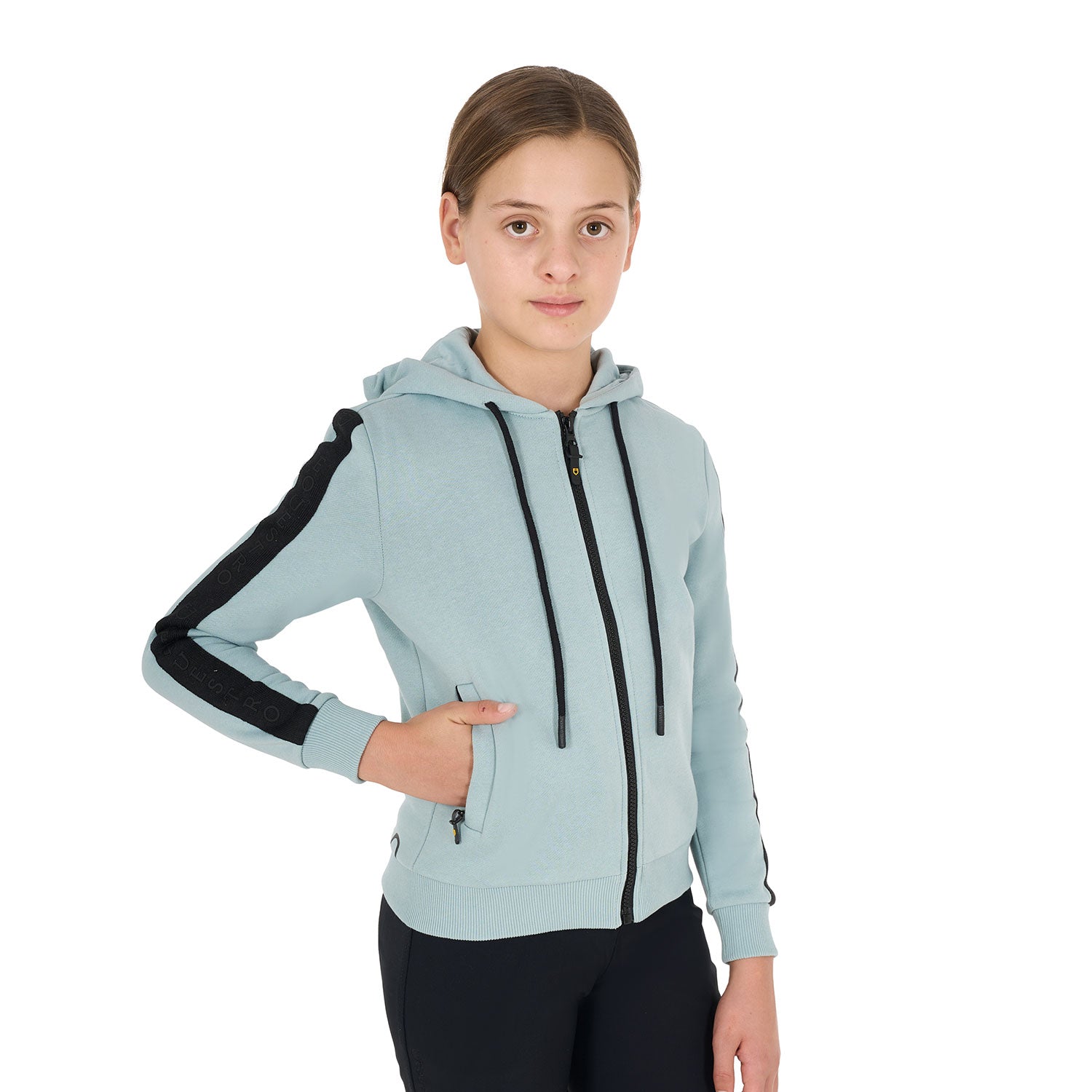 Equestro Girls' Full Zip Sweatshirt Inner Fleece #colour_grey