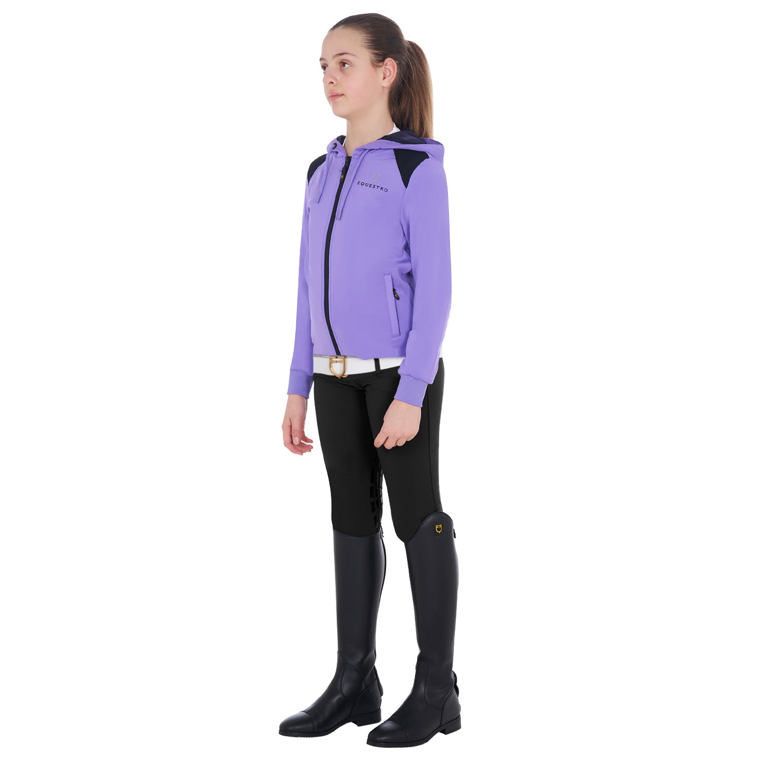 Equestro Girls' Cropped Hoodie #colour_purple