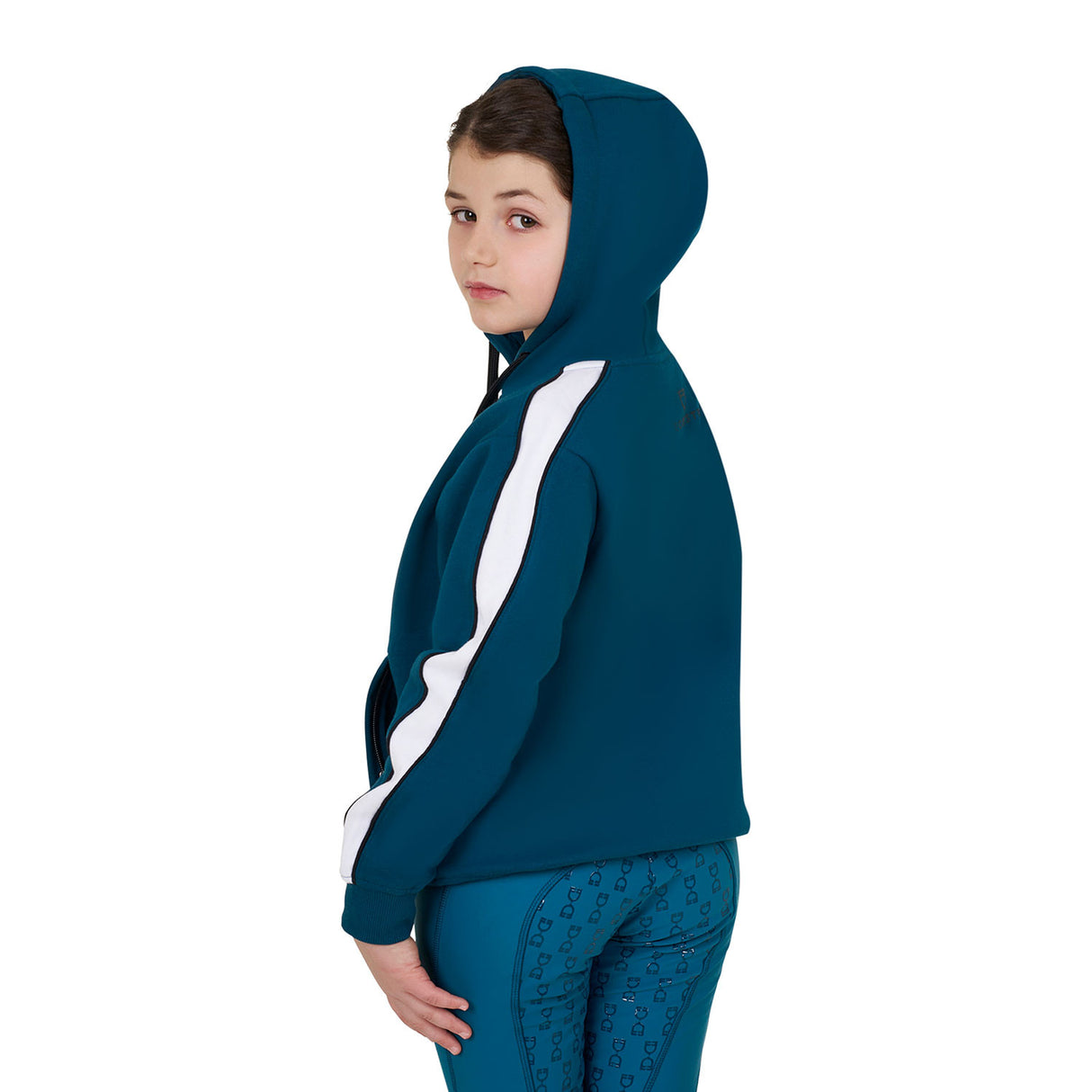 Girls' cotton hoodie with front zip