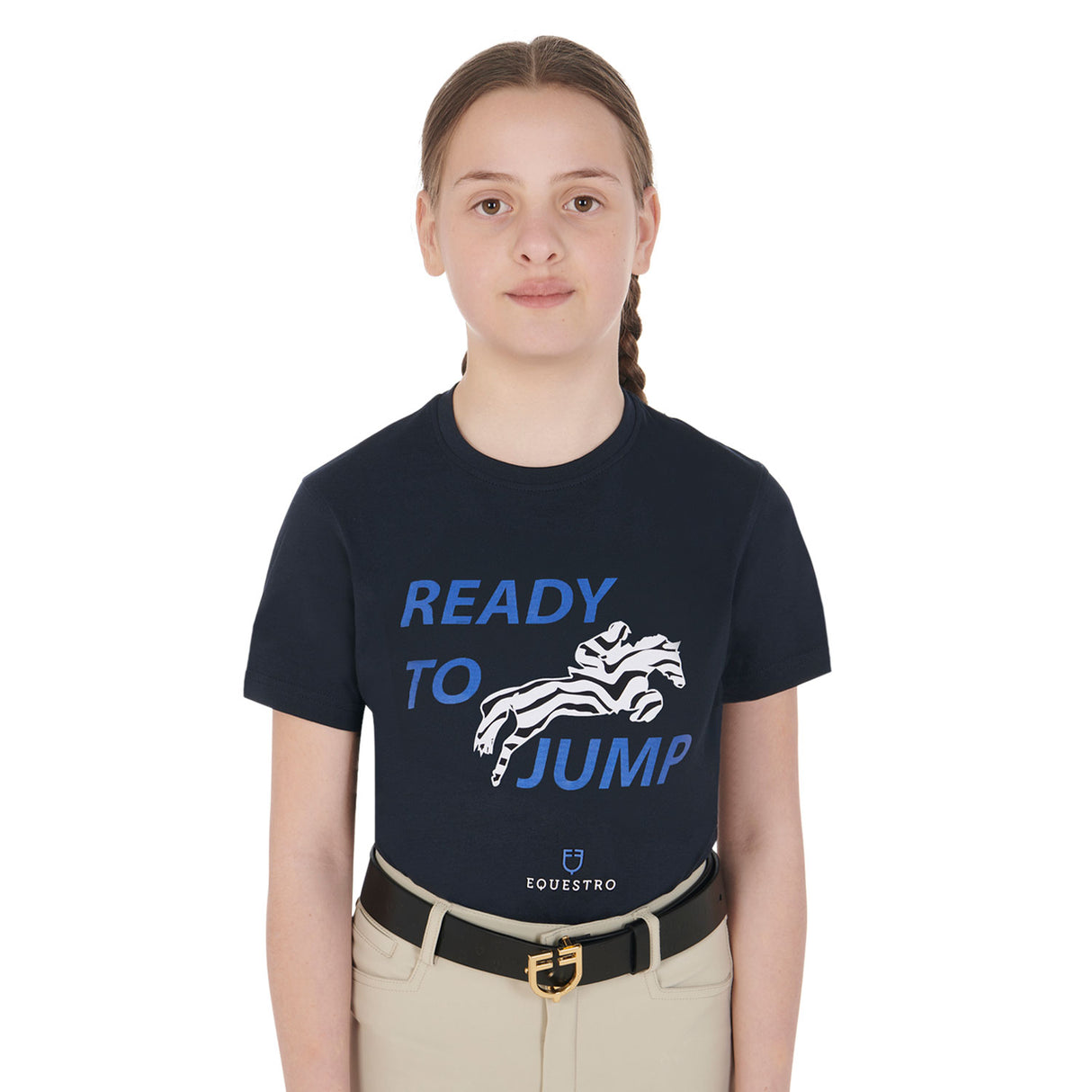 Equestro Girls' Ready To Jump Cotton T-Shirt
