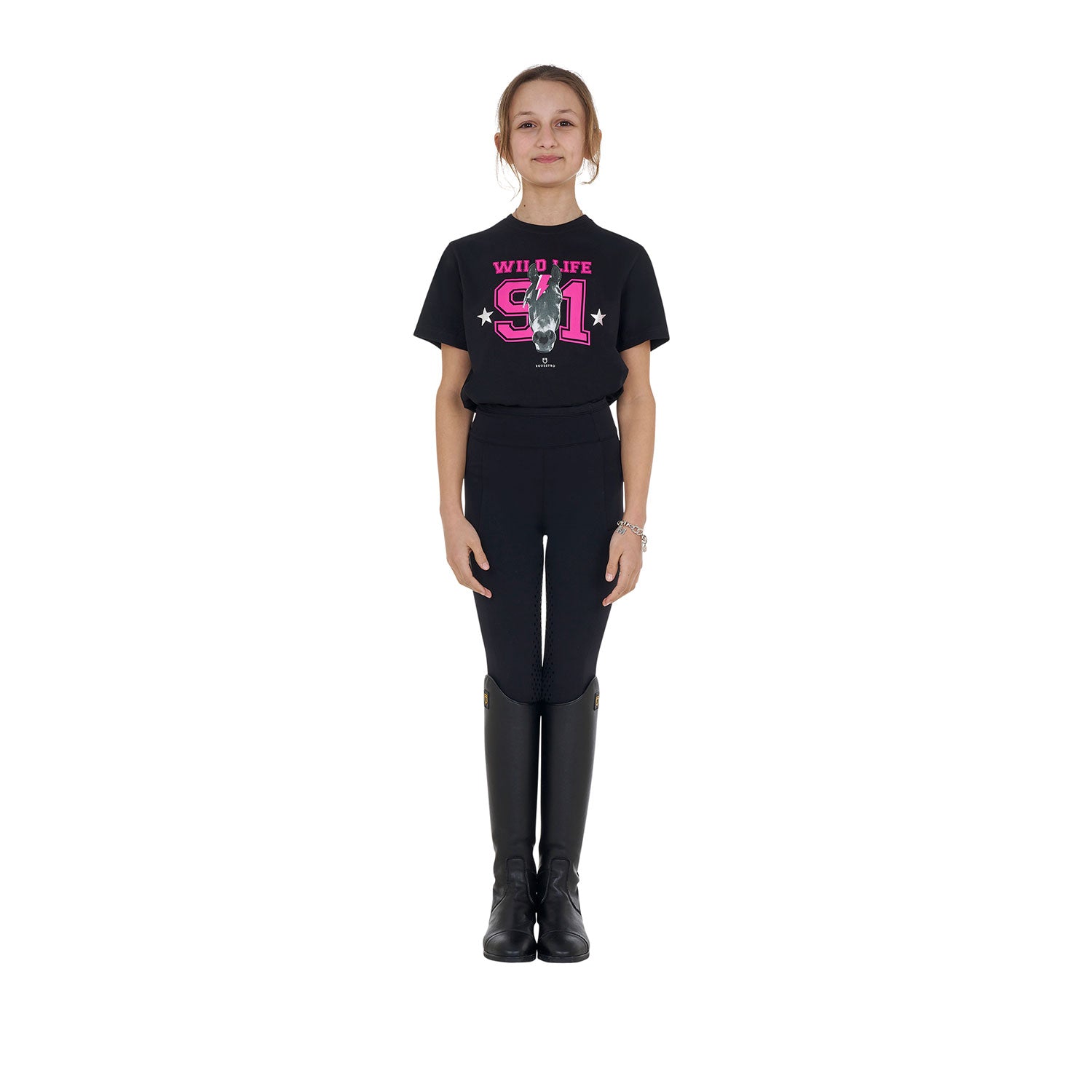 Equestro Girls' Wild Life Cotton T-Shirt With Print