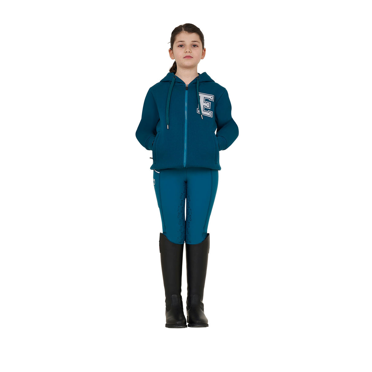 Girls' institutional hoodie with front zip