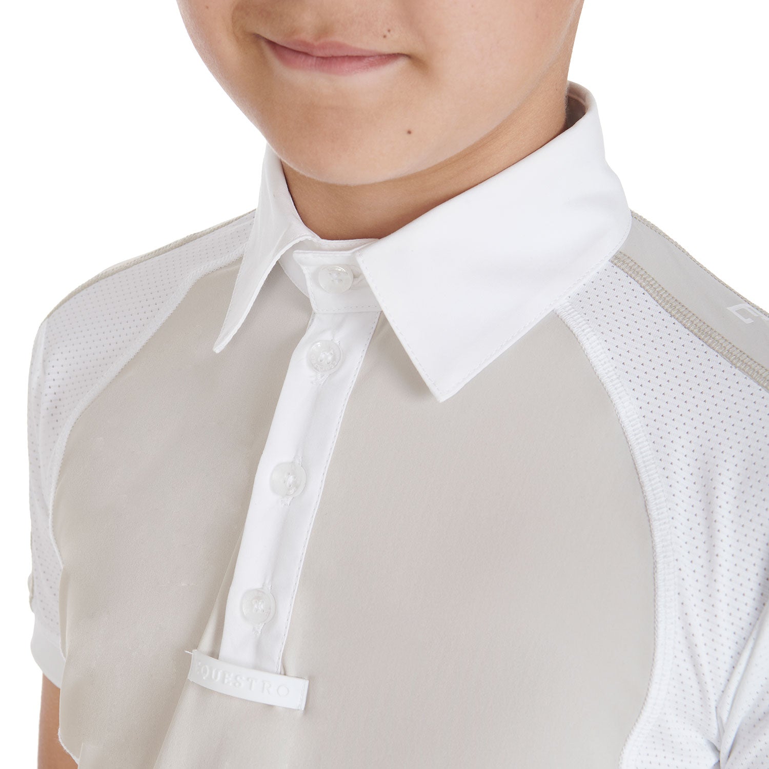 Equestro Boys' Slim Fit Competition Polo Shirt Four-Buttons #colour_grey