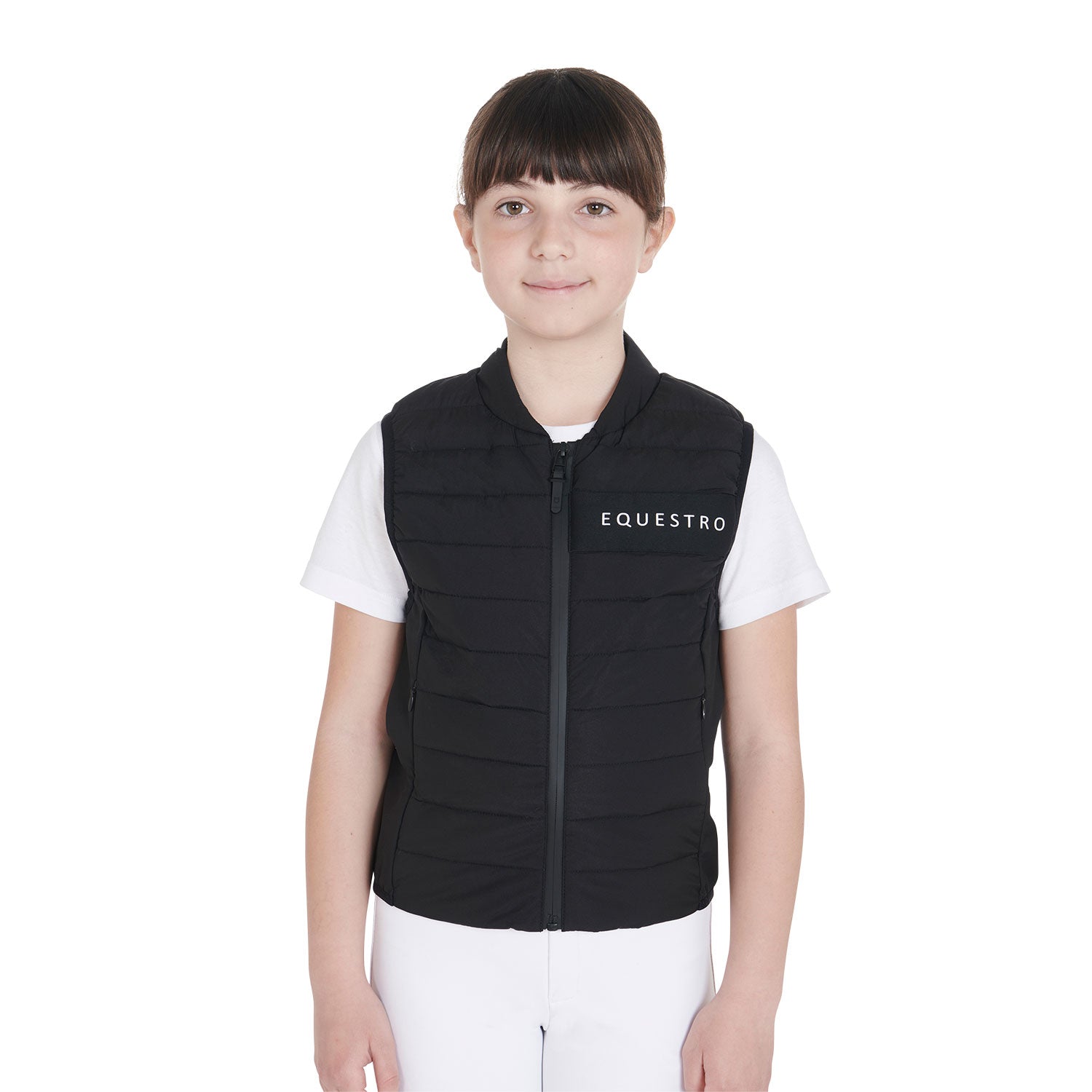 Equestro Kids' Vest In Technical Fabric #colour_black