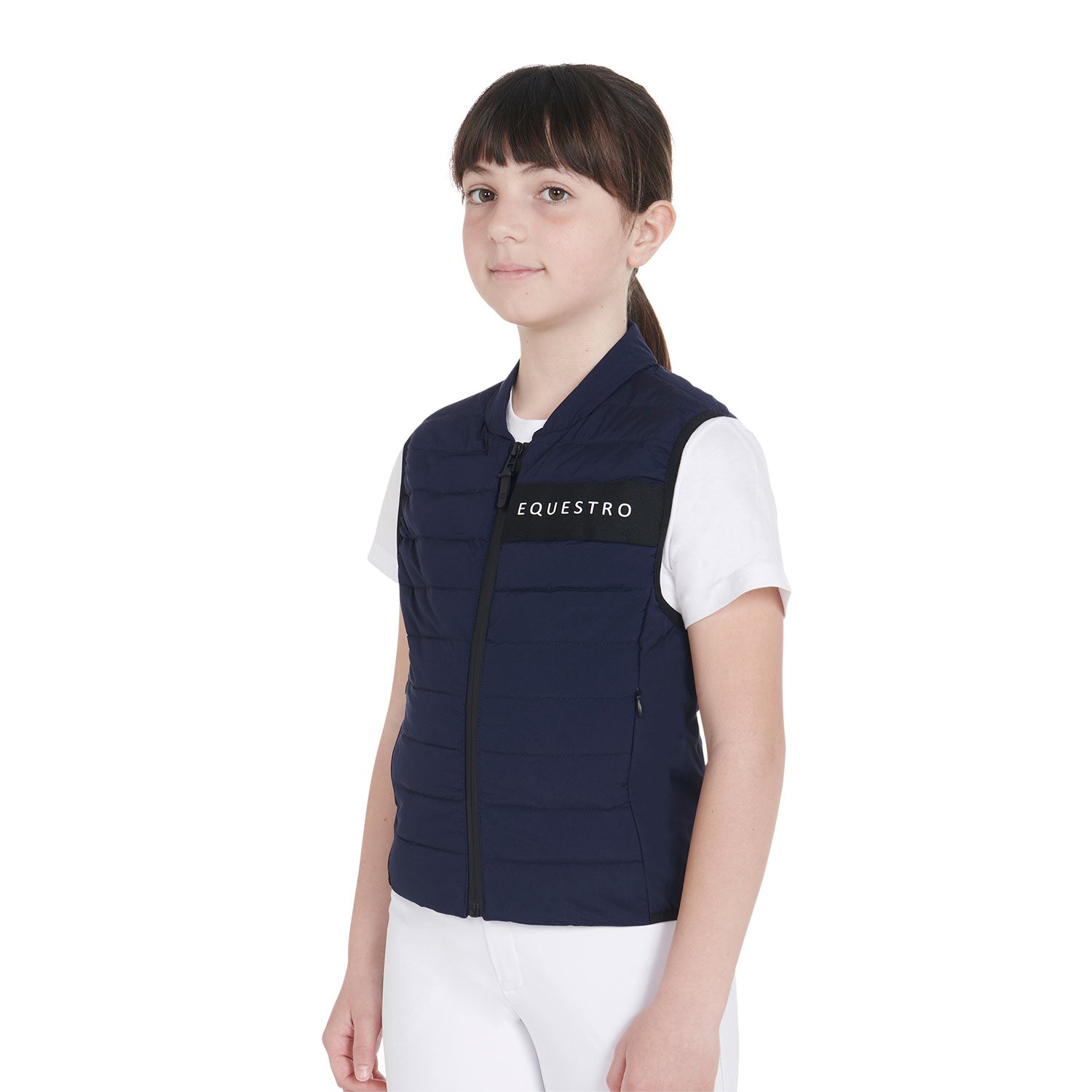 Equestro Kids' Vest In Technical Fabric #colour_blue