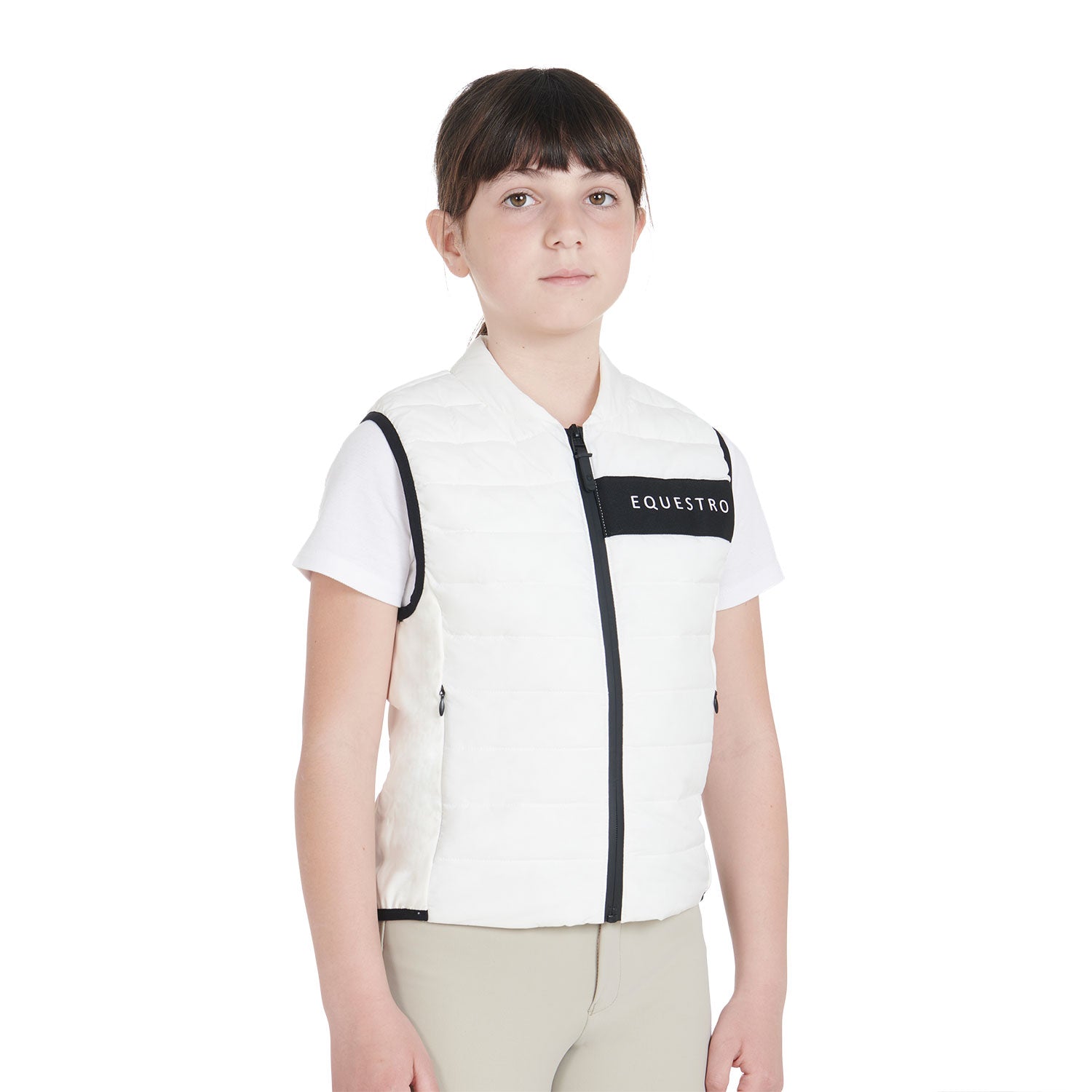 Equestro Kids' Vest In Technical Fabric #colour_white