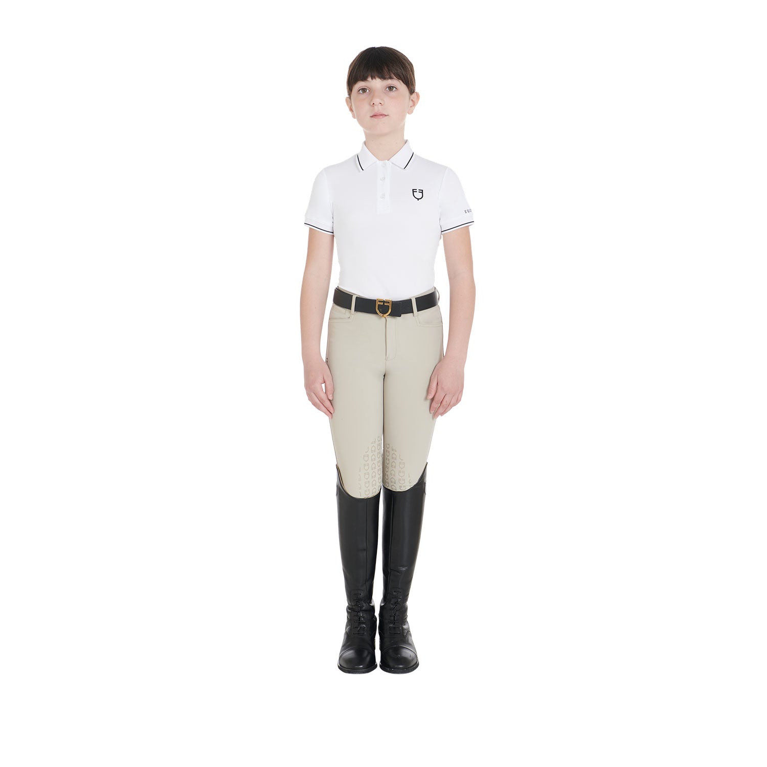 Equestro Kids' Slim Fit Polo Shirt In Antibacterial Technical Fabric