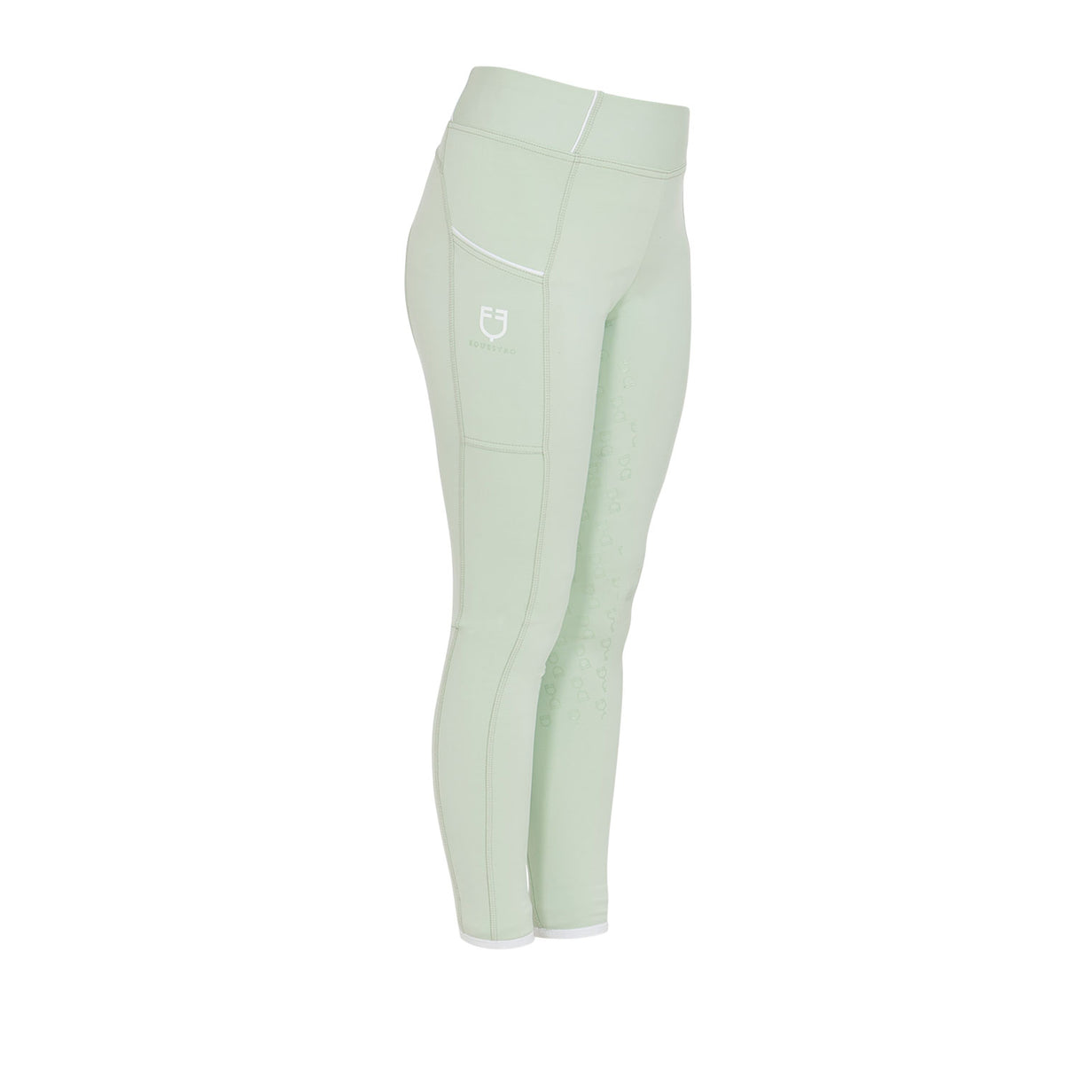 Equestro Girls' Slim Fit Grip Leggings With Logo