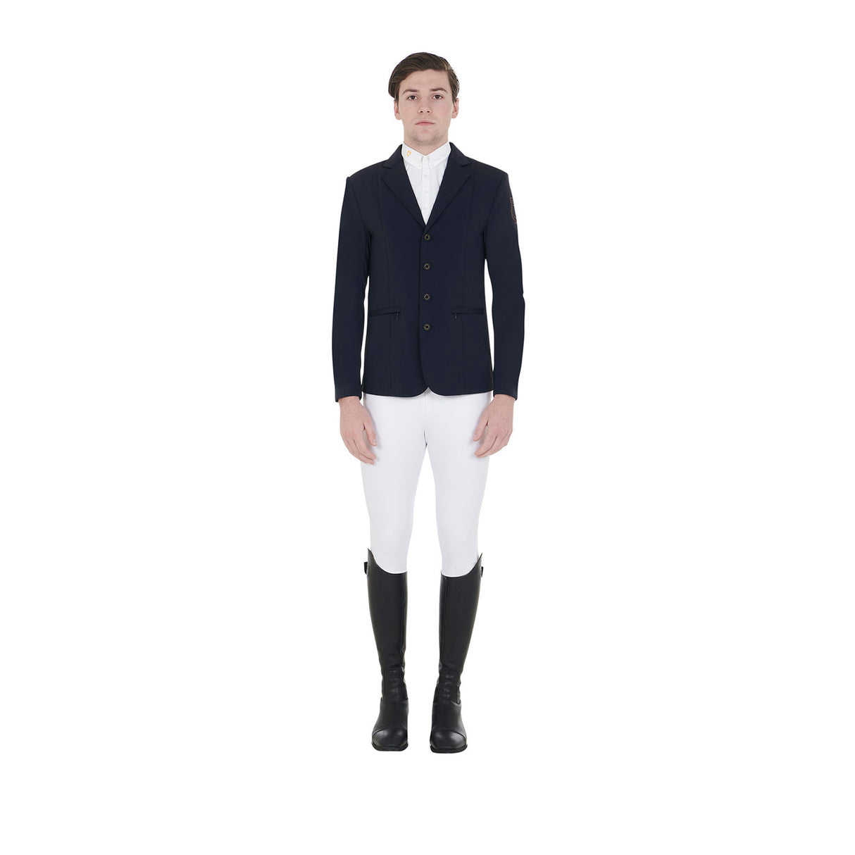 Men's competition jacket with contrasting embroidered logo