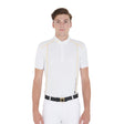 Equestro Men's Slim Fit Polo Shirt In Technical Fabric With Piping #colour_white