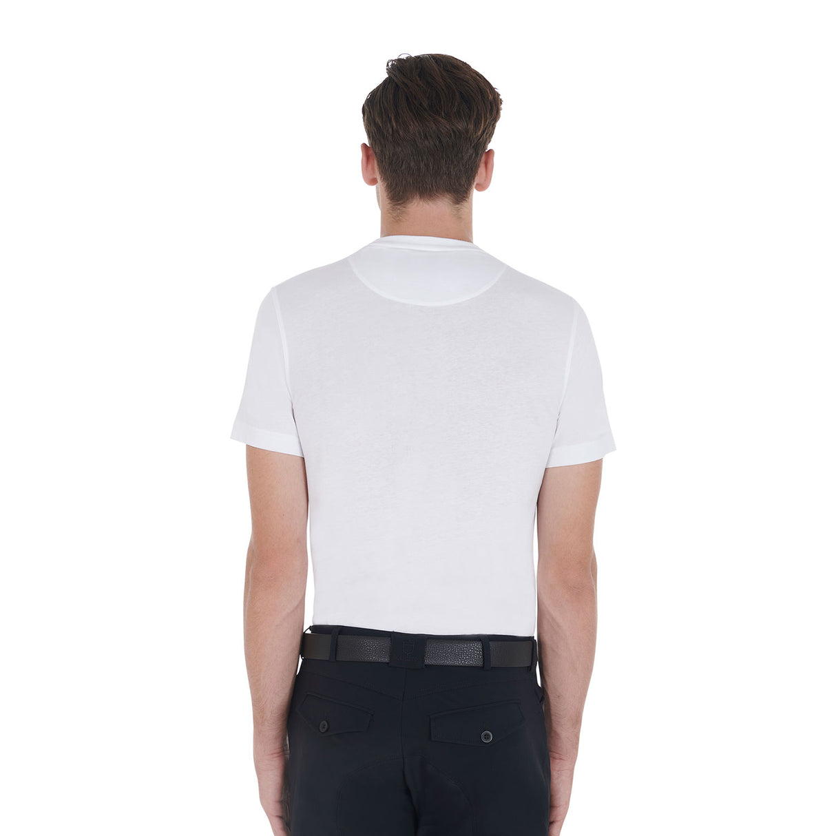 Equestro Men's Slim Fit T-Shirt With Contrasting Print #colour_white