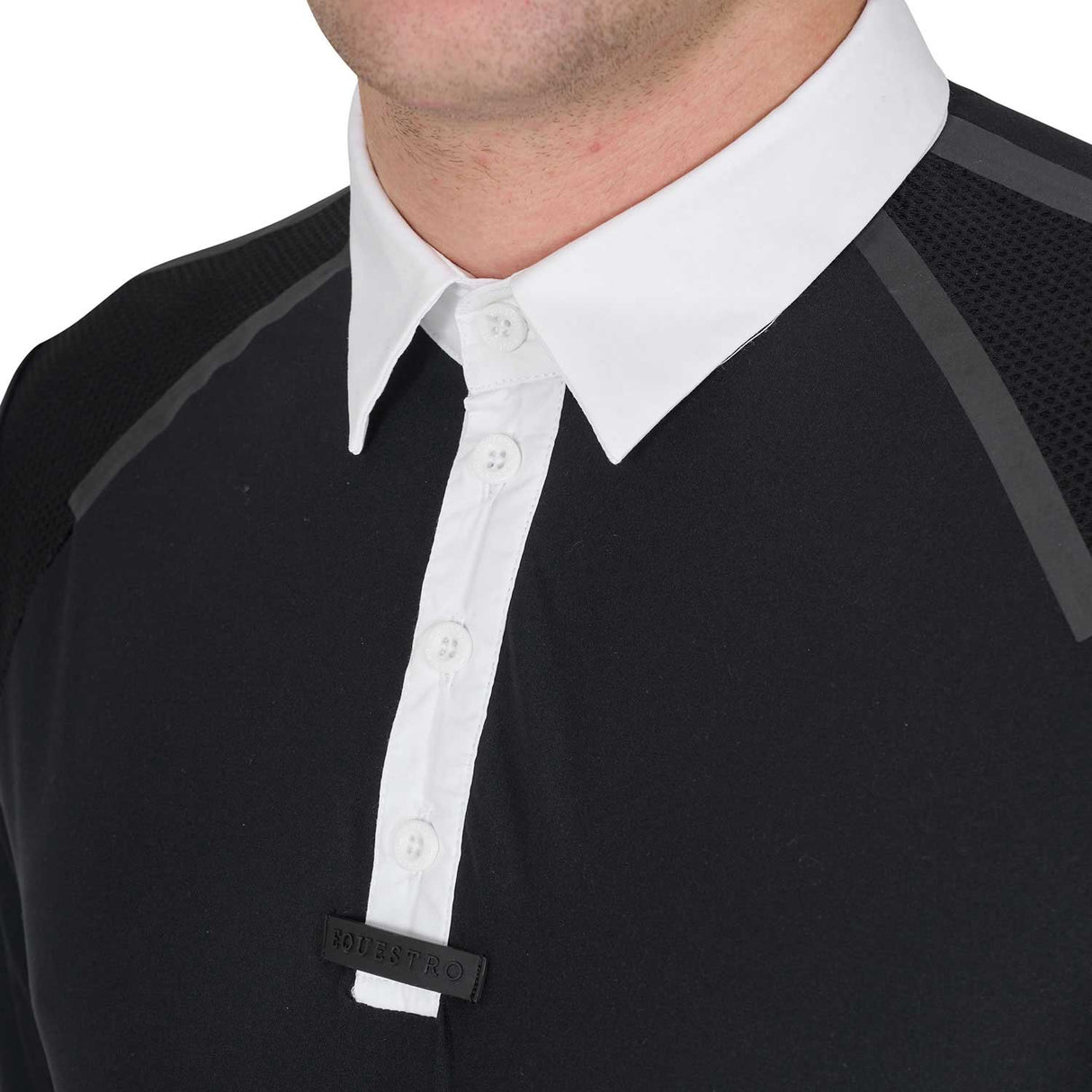 Equestro Men's Slim Fit Short Sleeve Competition Polo Shirt #colour_black